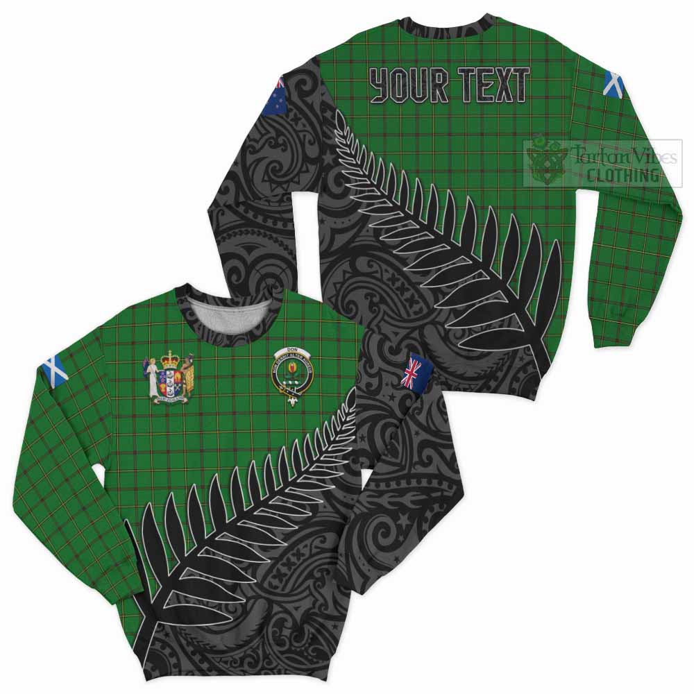 Tartan Vibes Clothing Don Crest Tartan Sweatshirt with New Zealand Silver Fern Half Style