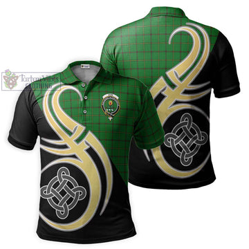 Don Tartan Polo Shirt with Family Crest and Celtic Symbol Style