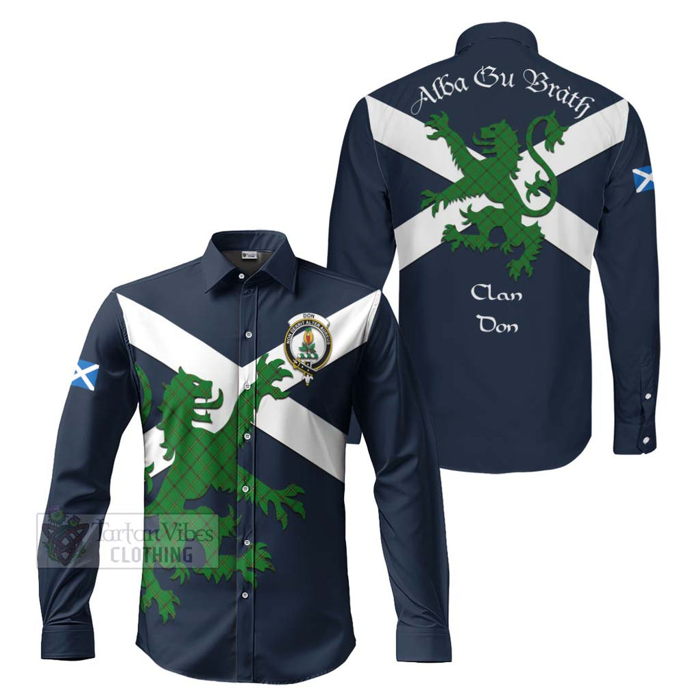 Tartan Vibes Clothing Don Tartan Lion Rampant Long Sleeve Button Shirt – Proudly Display Your Heritage with Alba Gu Brath and Clan Name