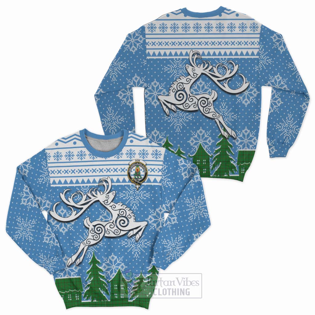 Tartan Vibes Clothing Don Clan Christmas Sweatshirt Celtic Reindeer Style