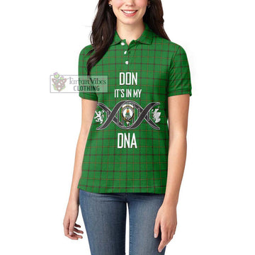 Don Tartan Women's Polo Shirt with Family Crest DNA In Me Style