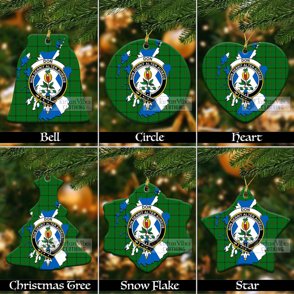 Tartan Vibes Clothing Don Tartan Christmas Ornament with Family Crest and Scotland Map