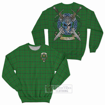 Don Tartan Sweatshirt with Family Crest Celtic Skull Style