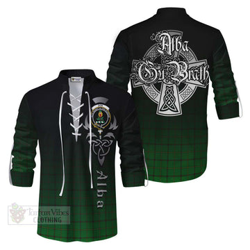 Don Tartan Ghillie Kilt Shirt Featuring Alba Gu Brath Family Crest Celtic Inspired Men - Tartan Vibes Clothing