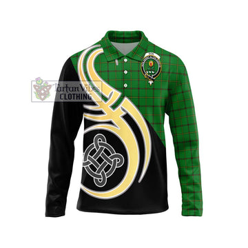 Don Tartan Long Sleeve Polo Shirt with Family Crest and Celtic Symbol Style Unisex - Tartan Vibes Clothing