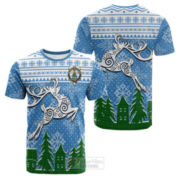 Don Clan Christmas Cotton T-shirt Celtic Reindeer Style