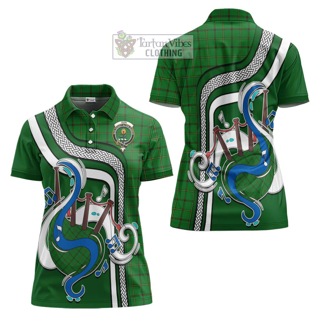 Don Tartan Women's Polo Shirt with Epic Bagpipe Style Women - Tartanvibesclothing Shop