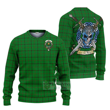 Don Tartan Ugly Sweater with Family Crest Celtic Skull Style