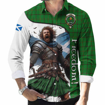 Don Crest Tartan Long Sleeve Button Shirt Inspired by the Freedom of Scottish Warrior