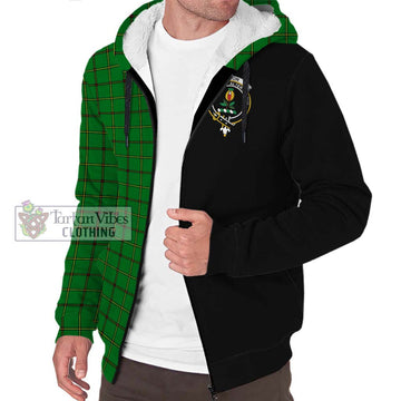 Don Tartan Sherpa Hoodie with Family Crest and Half Of Me Style Unisex S - Tartan Vibes Clothing