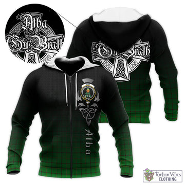 Don Tartan Knitted Hoodie Featuring Alba Gu Brath Family Crest Celtic Inspired Unisex - Tartan Vibes Clothing