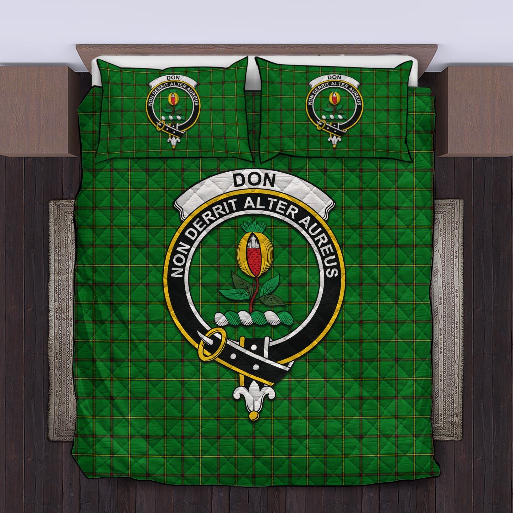 Don Tartan Quilt Bed Set with Family Crest King - Tartan Vibes Clothing