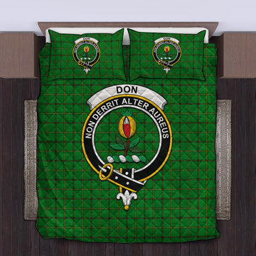 Don Tartan Quilt Bed Set with Family Crest King - Tartan Vibes Clothing