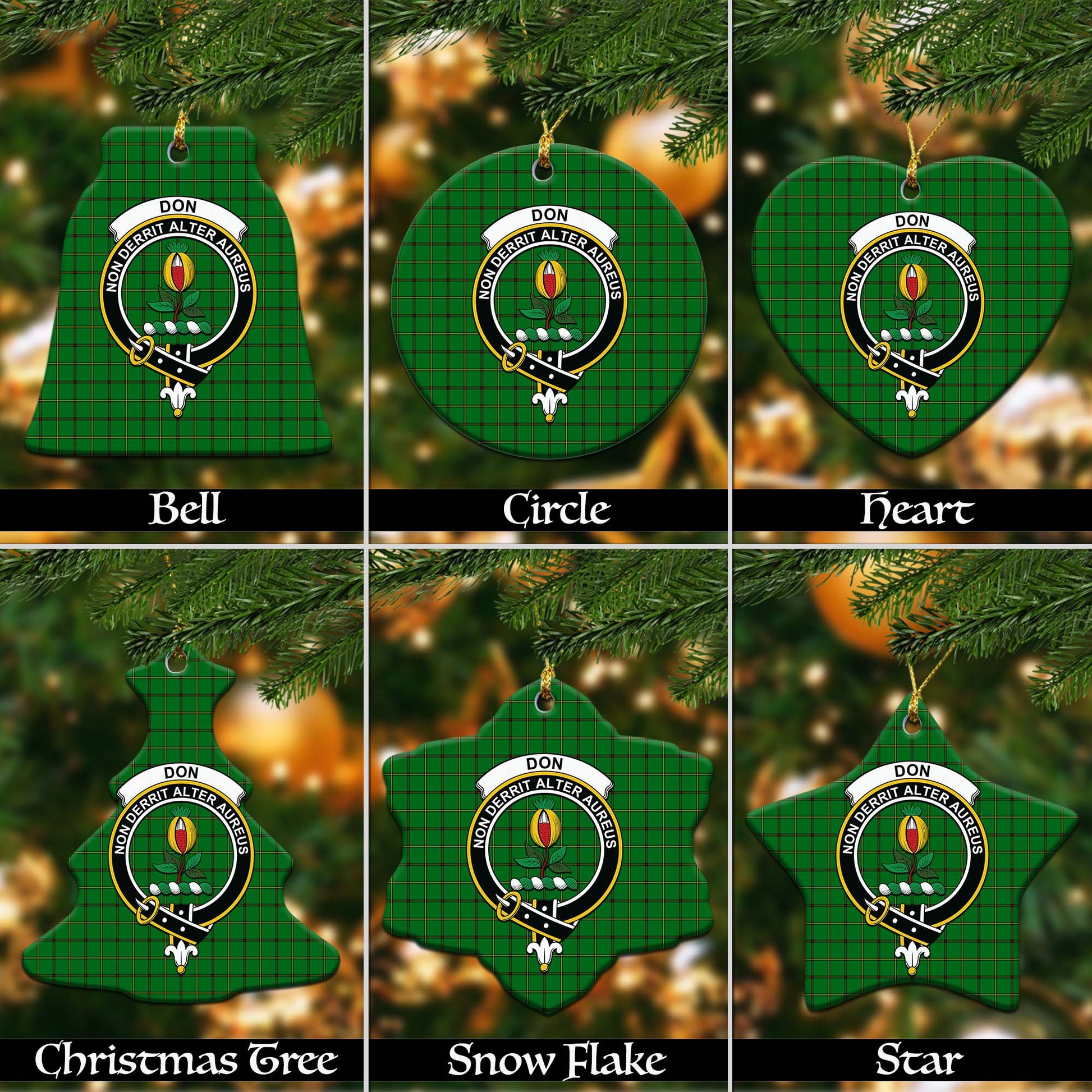 Don Tartan Christmas Ornaments with Family Crest - Tartanvibesclothing