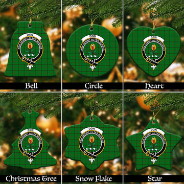 Don Tartan Christmas Ceramic Ornaments with Family Crest