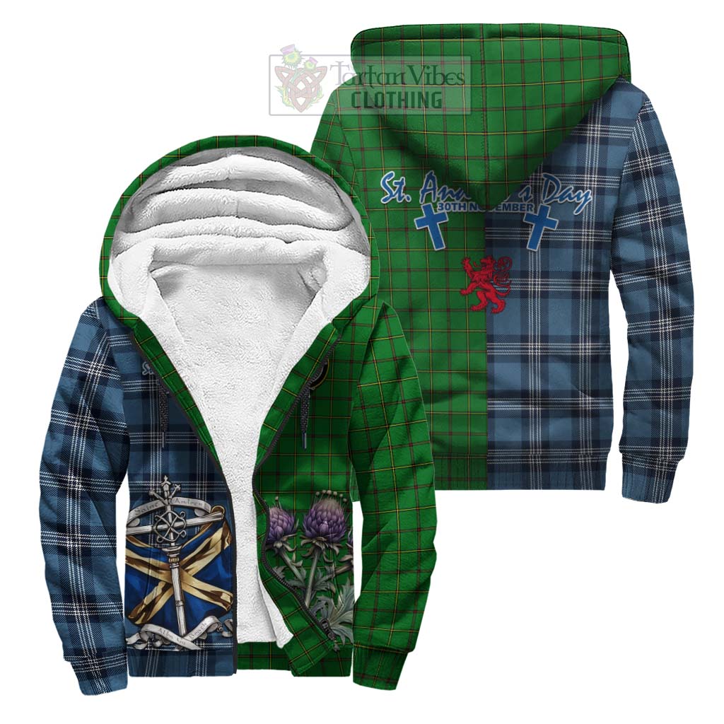 Tartan Vibes Clothing Don Tartan Sherpa Hoodie Happy St. Andrew's Day Half Tartan Style