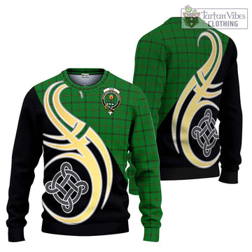 Don Tartan Ugly Sweater with Family Crest and Celtic Symbol Style