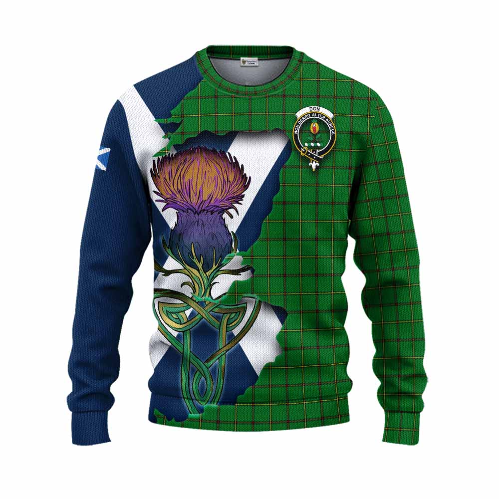 Don Tartan Family Crest Knitted Sweater Scottish Thistle Celtic Inspired Unisex - Tartan Vibes Clothing
