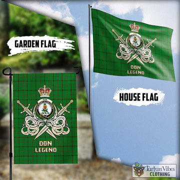 Don Tartan Flag with Clan Crest and the Golden Sword of Courageous Legacy