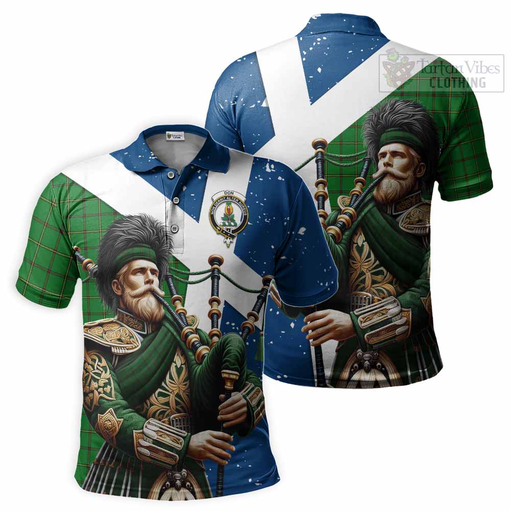 Tartan Vibes Clothing Don Tartan Polo Shirt with Family Crest Scottish Bagpiper Vibes