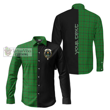 Don Tartan Long Sleeve Button Shirt with Family Crest and Half Of Me Style