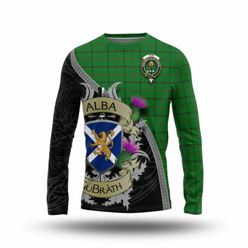 Don Tartan Family Crest Long Sleeve T-Shirt Lion Rampant Royal Thistle Shield Celtic Inspired Unisex - Tartan Vibes Clothing