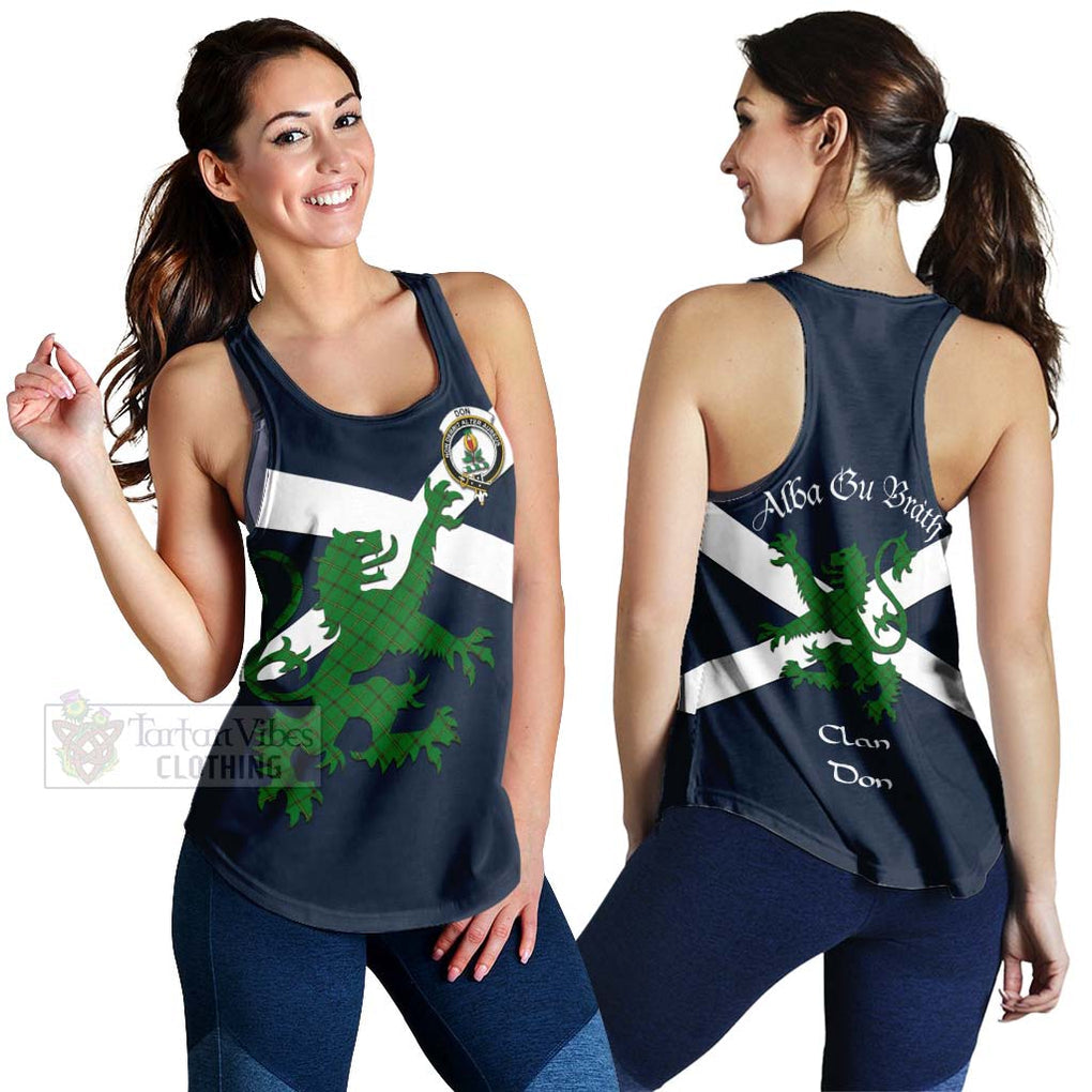 Tartan Vibes Clothing Don Tartan Lion Rampant Women's Racerback Tanks – Proudly Display Your Heritage with Alba Gu Brath and Clan Name