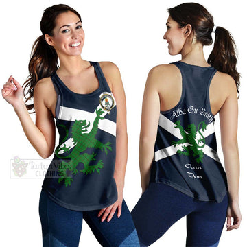 Don Tartan Lion Rampant Women's Racerback Tanks  Proudly Display Your Heritage with Alba Gu Brath and Clan Name