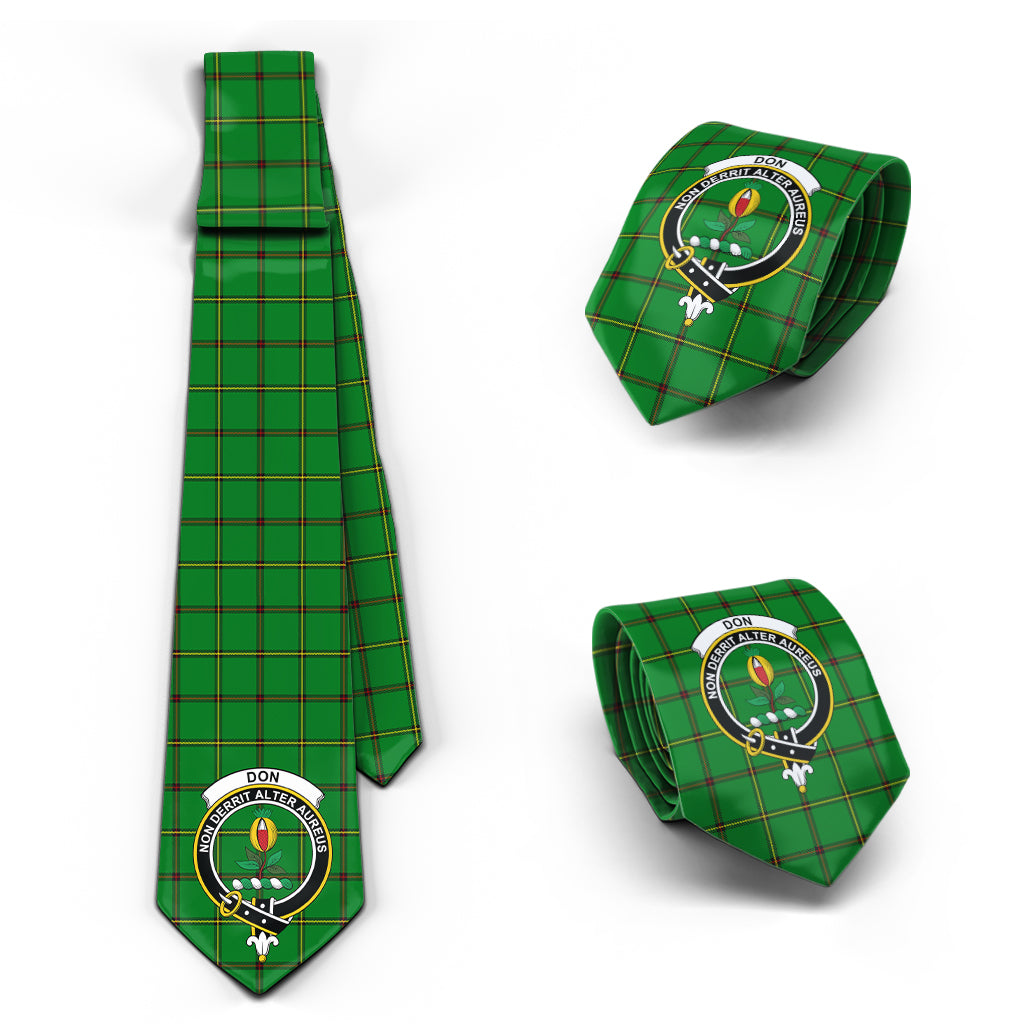 Don Tartan Classic Necktie with Family Crest Necktie One Size - Tartan Vibes Clothing