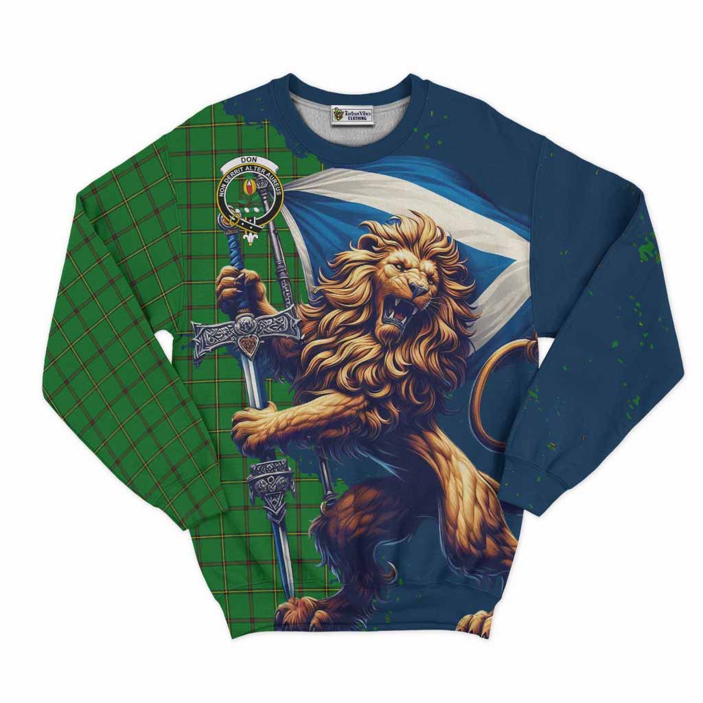 Tartan Vibes Clothing Don Tartan Family Crest Sweatshirt with Scottish Majestic Lion