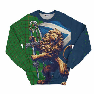 Don Tartan Family Crest Sweatshirt with Scottish Majestic Lion