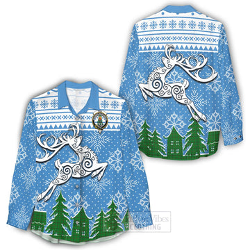 Don Clan Christmas Women's Casual Shirt Celtic Reindeer Style