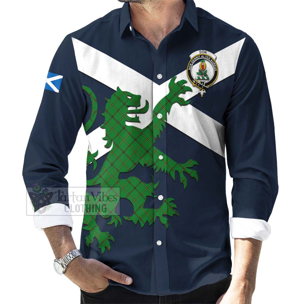 Tartan Vibes Clothing Don Tartan Lion Rampant Long Sleeve Button Shirt – Proudly Display Your Heritage with Alba Gu Brath and Clan Name