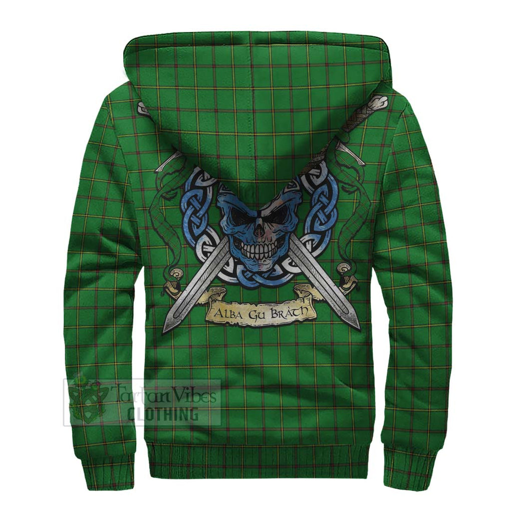 Tartan Vibes Clothing Don Tartan Sherpa Hoodie with Family Crest Celtic Skull Style