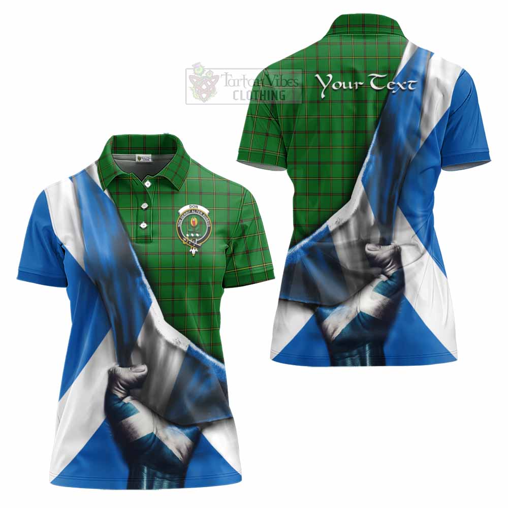 Tartan Vibes Clothing Don Tartan Women's Polo Shirt with Family Crest Scotland Patriotic Style