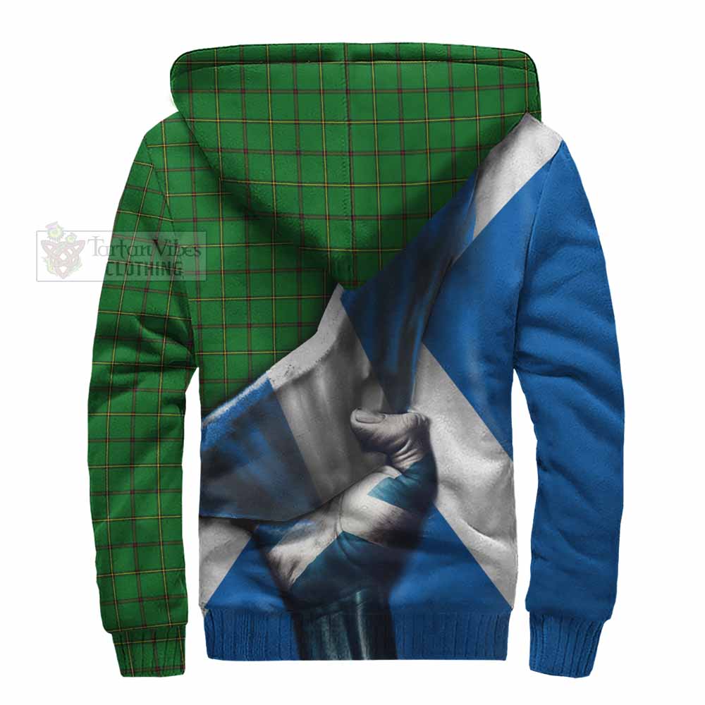 Tartan Vibes Clothing Don Tartan Sherpa Hoodie with Family Crest Scotland Patriotic Style