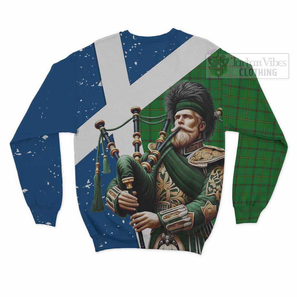 Tartan Vibes Clothing Don Tartan Sweatshirt with Family Crest Scottish Bagpiper Vibes