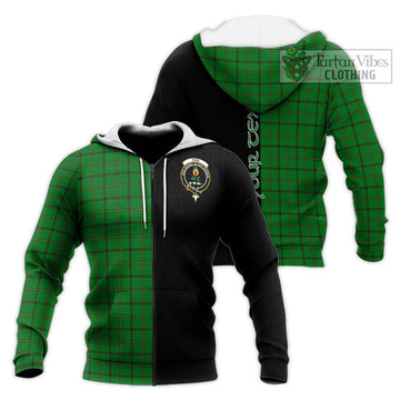 Don Tartan Knitted Hoodie with Family Crest and Half Of Me Style Unisex Knitted Zip Hoodie - Tartan Vibes Clothing