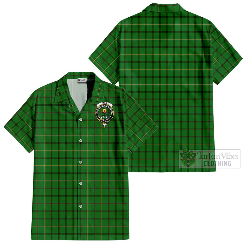 Don Tartan Cotton Hawaiian Shirt with Family Crest Kid - Tartan Vibes Clothing