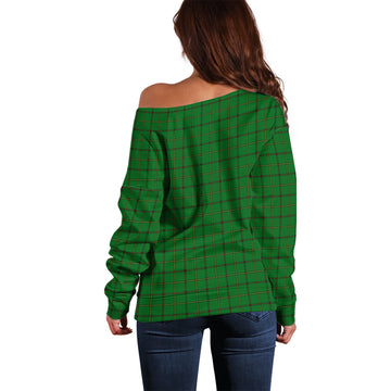 Don Tartan Off Shoulder Women Sweater with Family Crest - Tartan Vibes Clothing