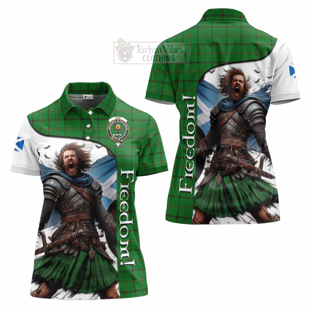 Tartan Vibes Clothing Don Crest Tartan Women's Polo Shirt Inspired by the Freedom of Scottish Warrior