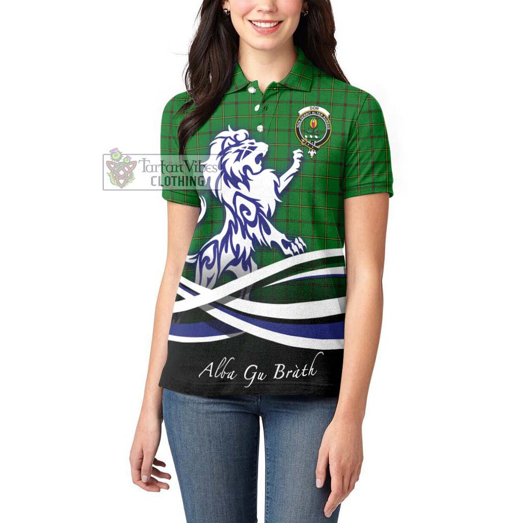 Don Tartan Women's Polo Shirt with Alba Gu Brath Regal Lion Emblem - Tartanvibesclothing Shop