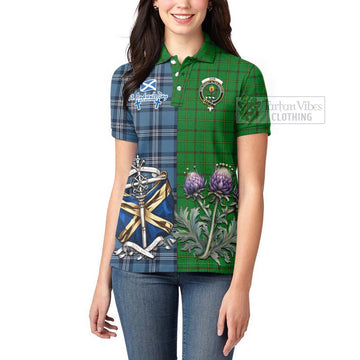 Don Tartan Women's Polo Shirt Happy St. Andrew's Day Half Tartan Style