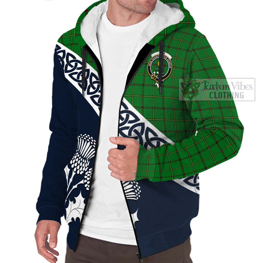 Tartan Vibes Clothing Don Tartan Sherpa Hoodie Featuring Thistle and Scotland Map