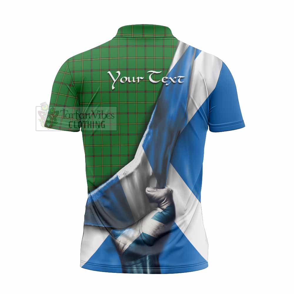 Tartan Vibes Clothing Don Tartan Zipper Polo Shirt with Family Crest Scotland Patriotic Style