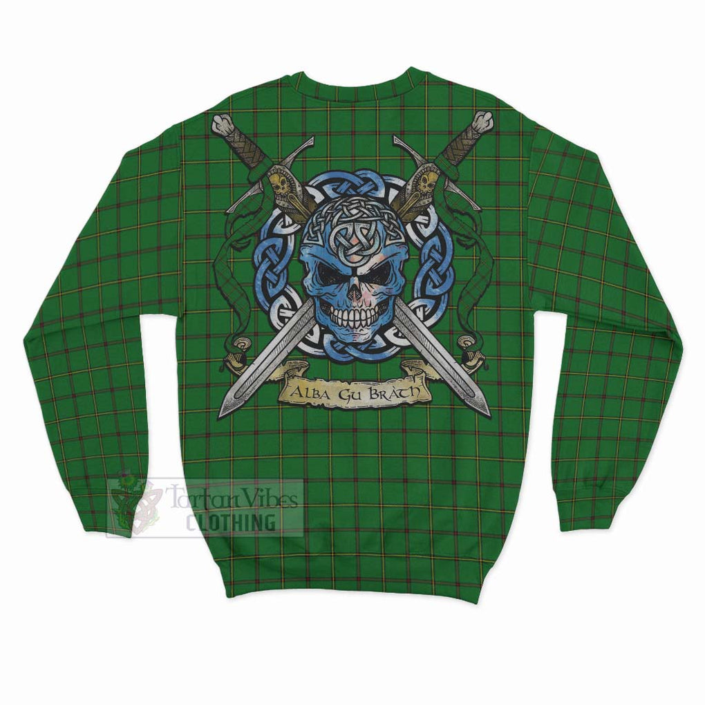 Tartan Vibes Clothing Don Tartan Sweatshirt with Family Crest Celtic Skull Style