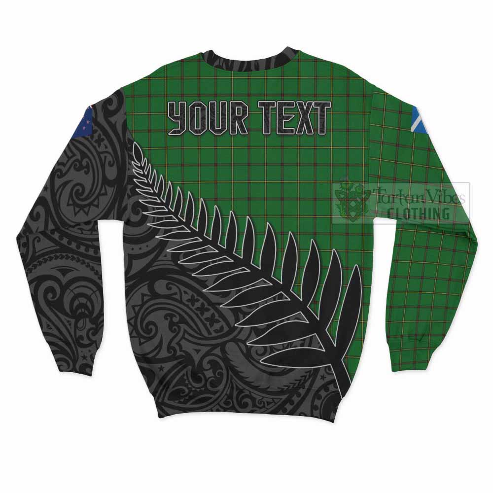 Tartan Vibes Clothing Don Crest Tartan Sweatshirt with New Zealand Silver Fern Half Style