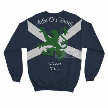 Don Tartan Lion Rampant Sweatshirt  Proudly Display Your Heritage with Alba Gu Brath and Clan Name