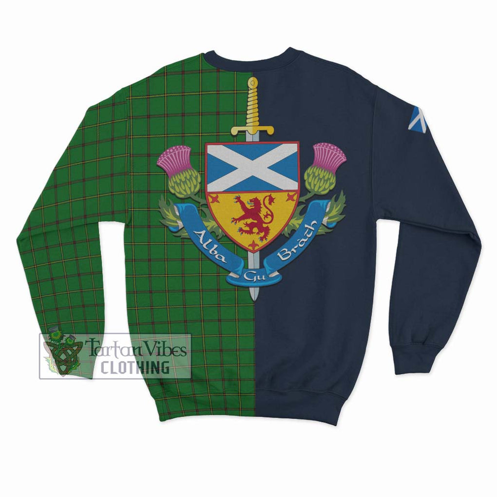 Tartan Vibes Clothing Don Tartan Sweatshirt with Scottish Lion Royal Arm Half Style