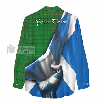 Don Tartan Women's Casual Shirt with Family Crest Scotland Patriotic Style